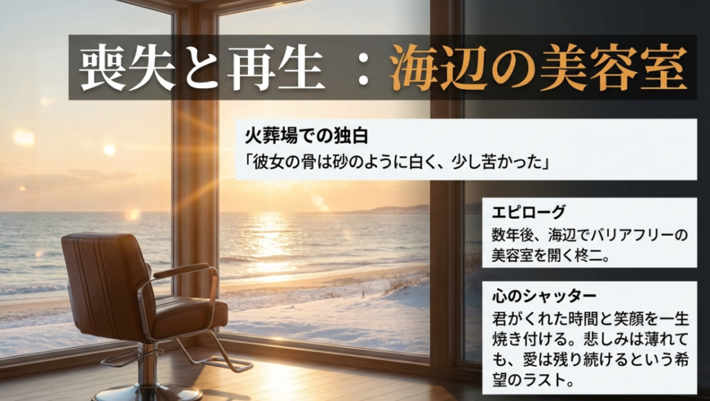 柊二の独白と海辺の美容室のラストシーン