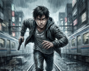 社会のルールを振り切り、愛する人のために雨の線路を激走する帆高。彼の持つ「過剰な力」と必死な衝動。