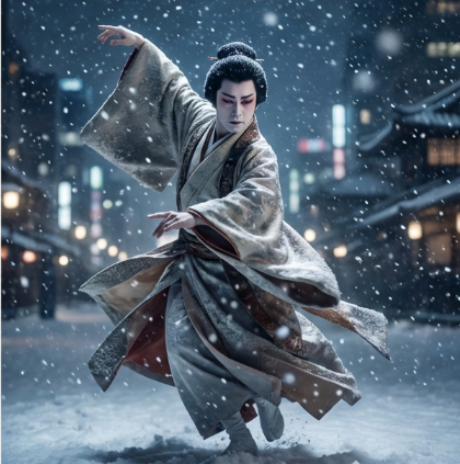 雪の中で舞う歌舞伎役者の姿と、映画が残した物語の謎（俊介の最期、徳次のその後、結末の意味）についての概要