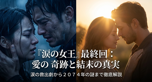 韓国ドラマ『涙の女王』最終回の救出劇から2074年の謎までを徹底解説したスライドの表紙