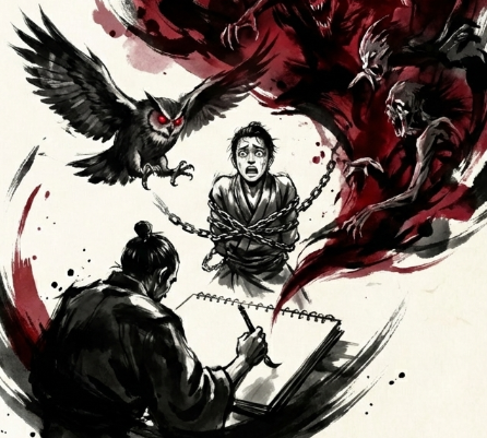 弟子を鎖で縛り写生する良秀と、狂気へ堕ちる写実主義の描写